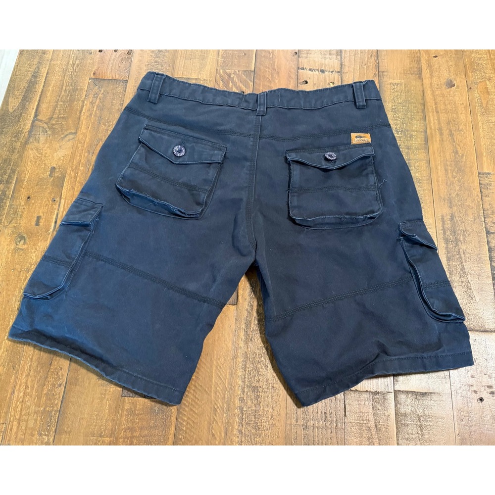 Lacoste Mens Navy Blue Cotton Cargo Shorts Size 36 Vintage Utility Pockets - Picture 15 of 16